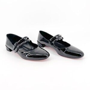 Christian Louboutin Sweet Jane Flats Size 37.5 US 7.5 Black Patent Mary Jane